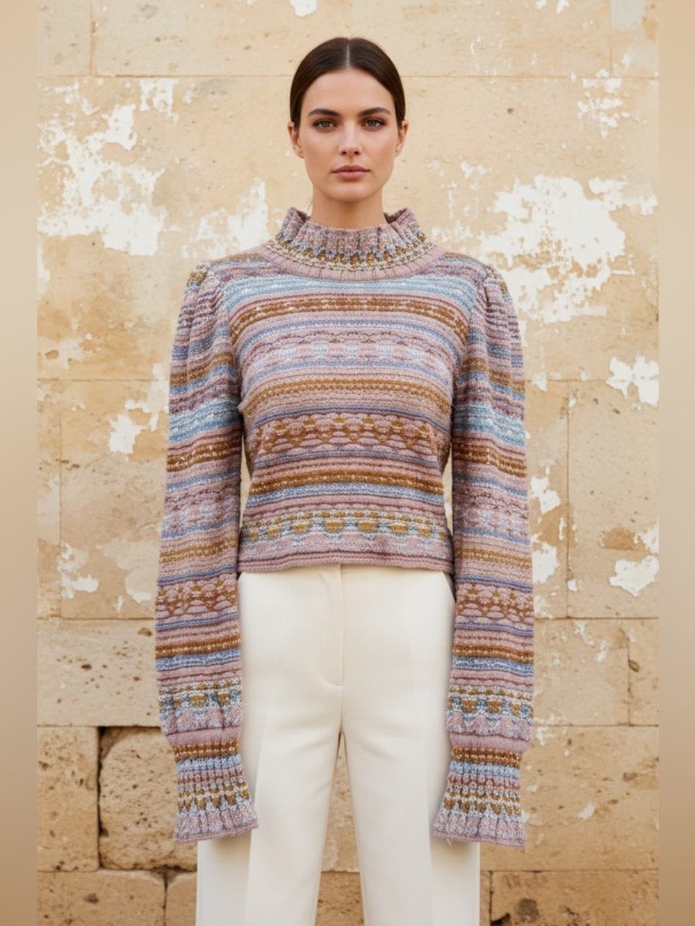 Cecilia Prado Multicolored Pattern In Soft Blush Pink, Blue & Harvest Orange